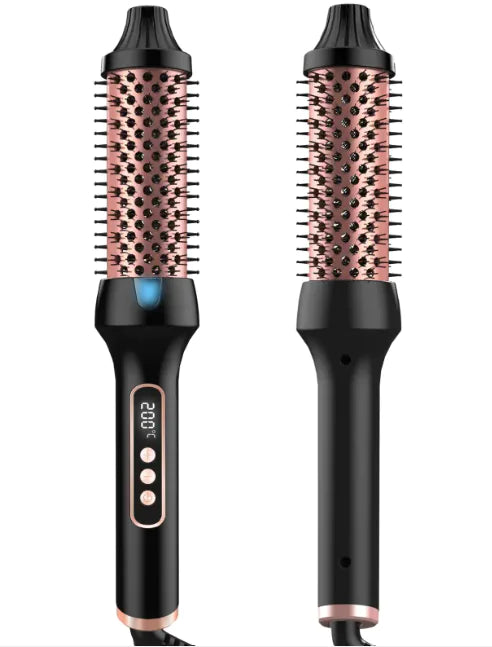 2-in-1 Hair Straightener & Curler Brush with PTC Heating