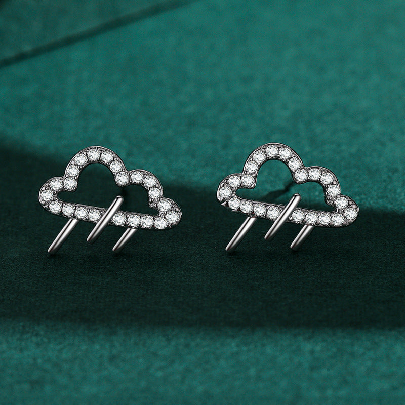 S925 Silver Kitten Star Diamond Earrings LadyShow.Store