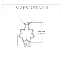 Sterling Silver Ring Holder Keeper Flower Pendant Necklace for Women LadyShow.Store