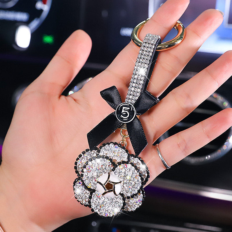 Camellia Diamond Pendant For Car Key Chain LadyShow.Store