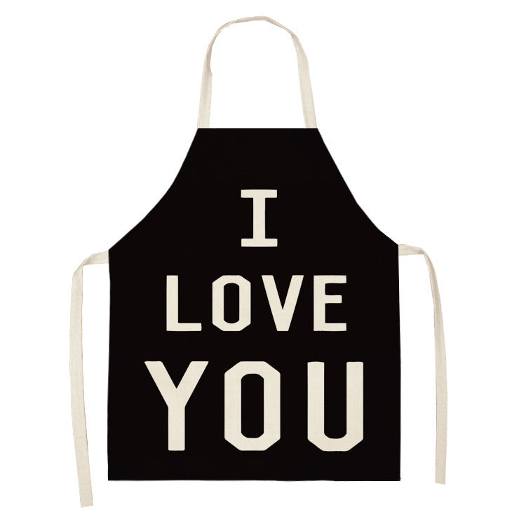 Letter Linen Apron Kitchen Stain-resistant Sleeveless Coverall PearlNestDecor.com