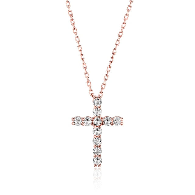 Moissanite Cross Pendants For Women Pi-Mart