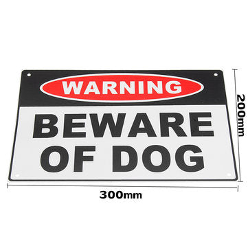 200x300mm Warning Beware of Dog Aluminium Safety Warning Sign House Door Wall Sticker LuxuryLifeWay Online Store