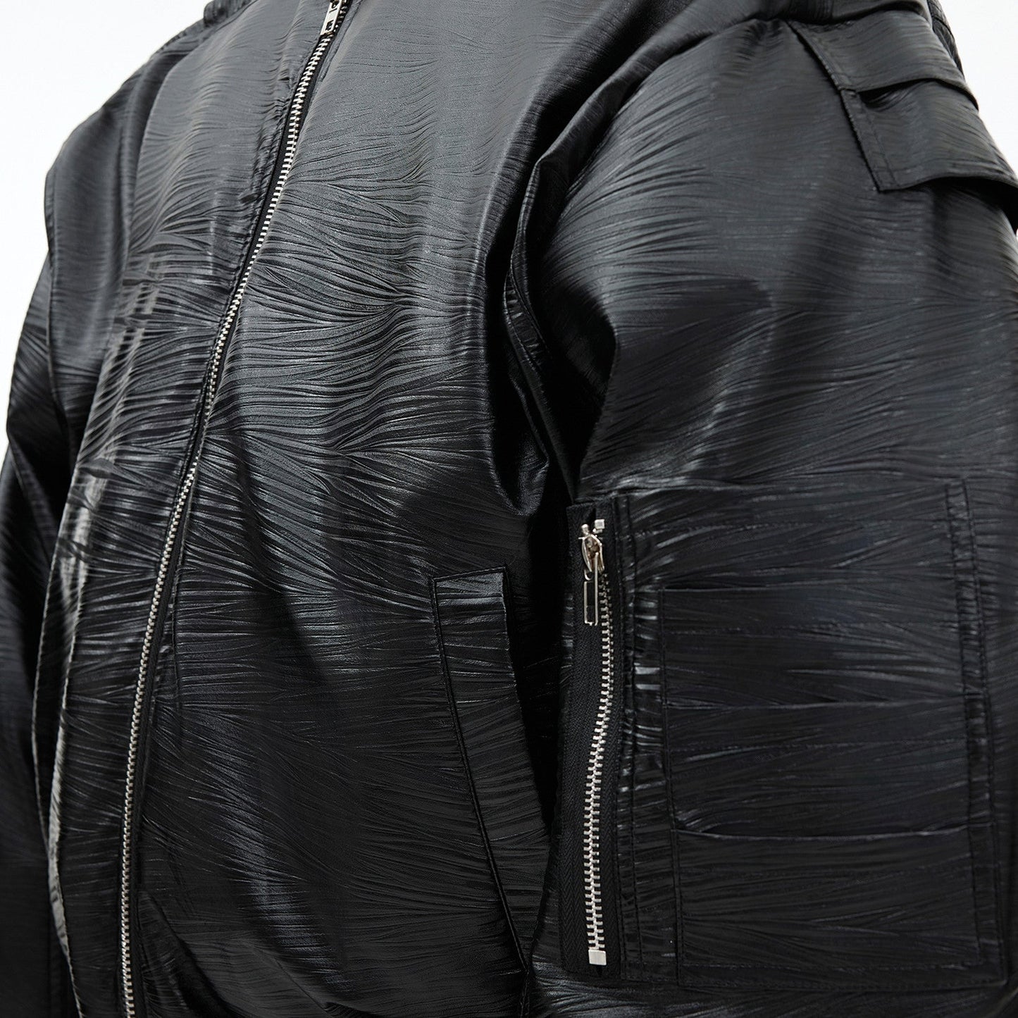 PU Leather Thickened Baseball Cotton-padded Jacket Coat Metal Breasted Flight Jacket Best YouTube Store