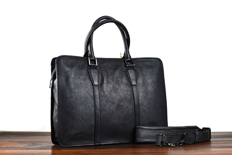 New Men's Handbag Vegetable Tanned Leather Retro Horizontal LadyShow.Store