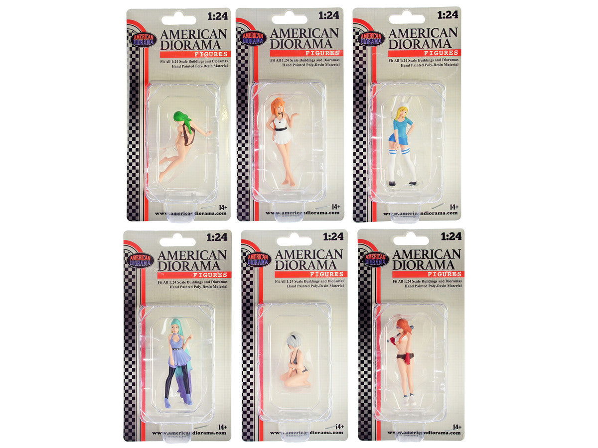 "Cosplay Girls" 6 piece Figure Set for 1/24 Scale Models by American Diorama LuxuryLifeWay Online Store