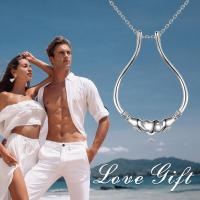 Ring Holder Necklace Irish Claddagh Jewelry in White Gold Plated Sterling Silver LadyShow.Store