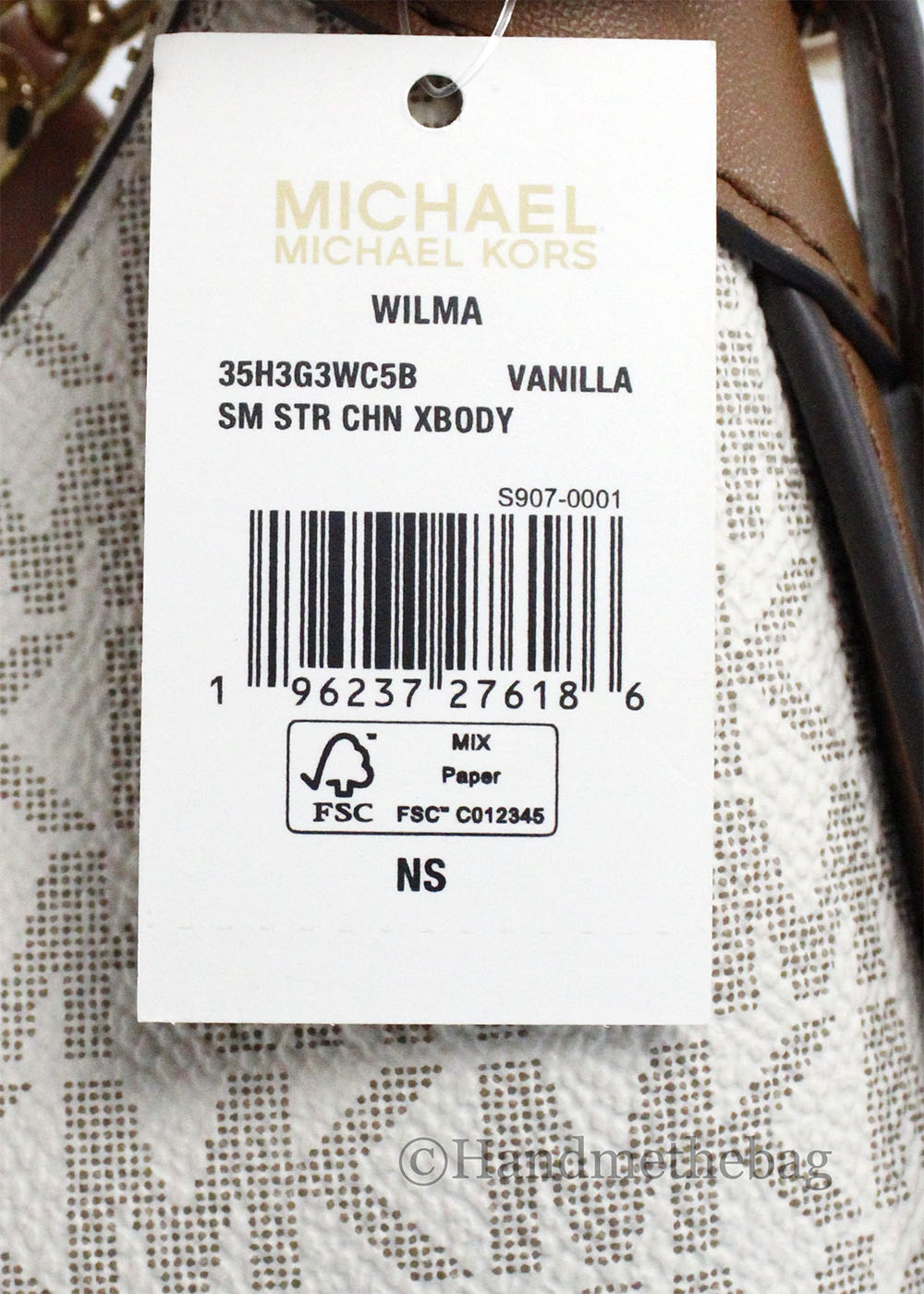 Michael Kors Wilma Small Vanilla PVC Chain Crossbody Bag LadyShow.Store