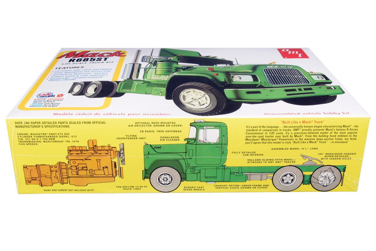 Skill 3 Model Kit Mack R685ST Semi Tractor Truck 1/25 Scale Model by AMT LuxuryLifeWay Online Store