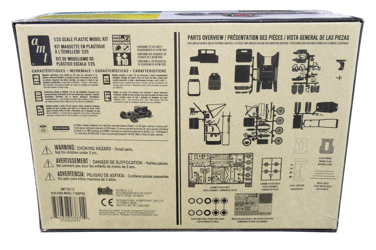 Skill 2 Model Kit 1925 Ford Model T "Chopped" Set of 2 pieces 1/25 Scale Model by AMT LuxuryLifeWay Online Store
