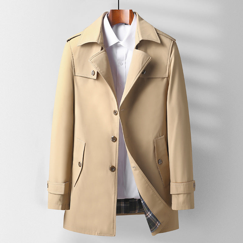Mid-length Lapel Casual Fashionable Versatile Trench Coat For Young And Middle-aged Best YouTube Store