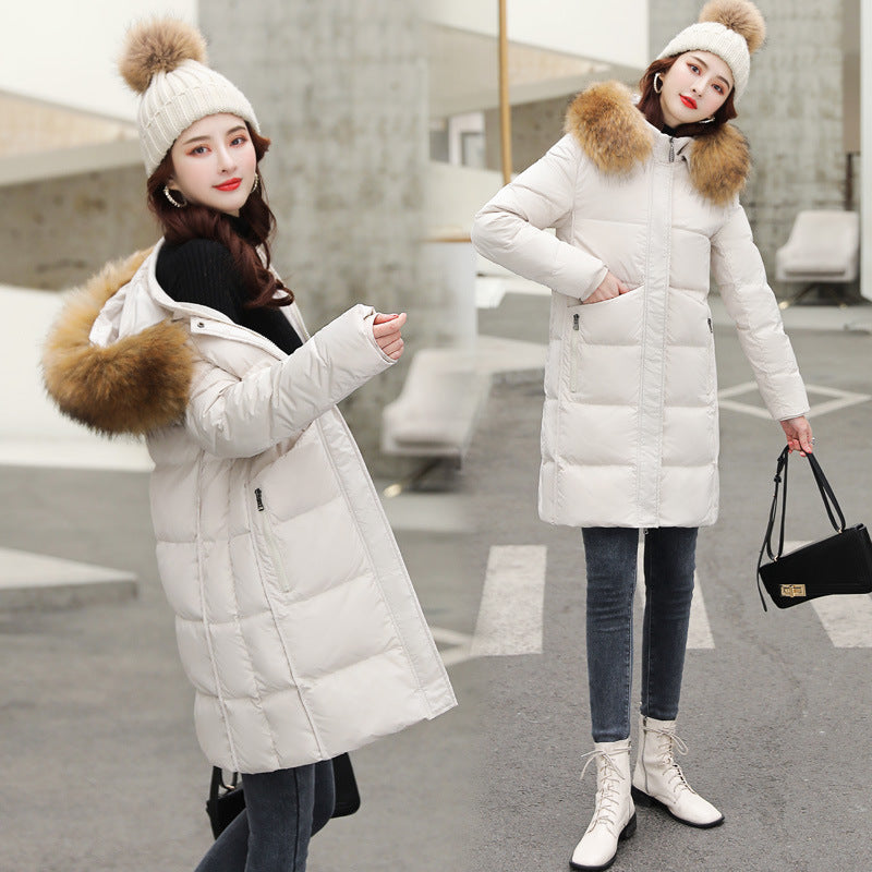 Plus Size Padded Big Fur Collar Quilted Jacket Fashion Jacket CJD