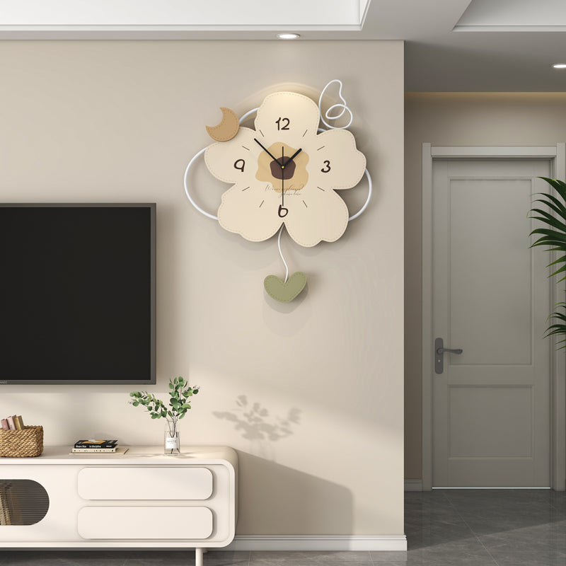 Cute Flower Shaped Wall Clock Modern Decorative Home Bedroom Decor PearlNestDecor.com
