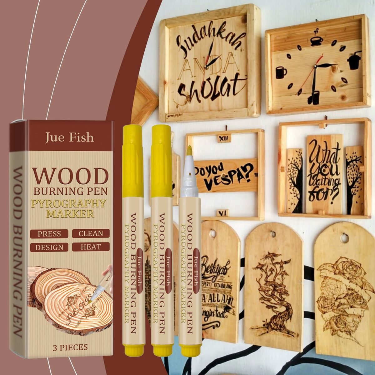 Wood Burning Pens 3pcs1box Tri Light Beauty