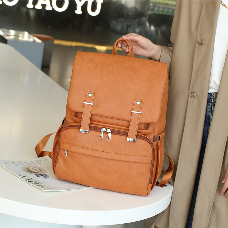 PU Leather Mummy Backpack for Mother and Baby Pi-Mart
