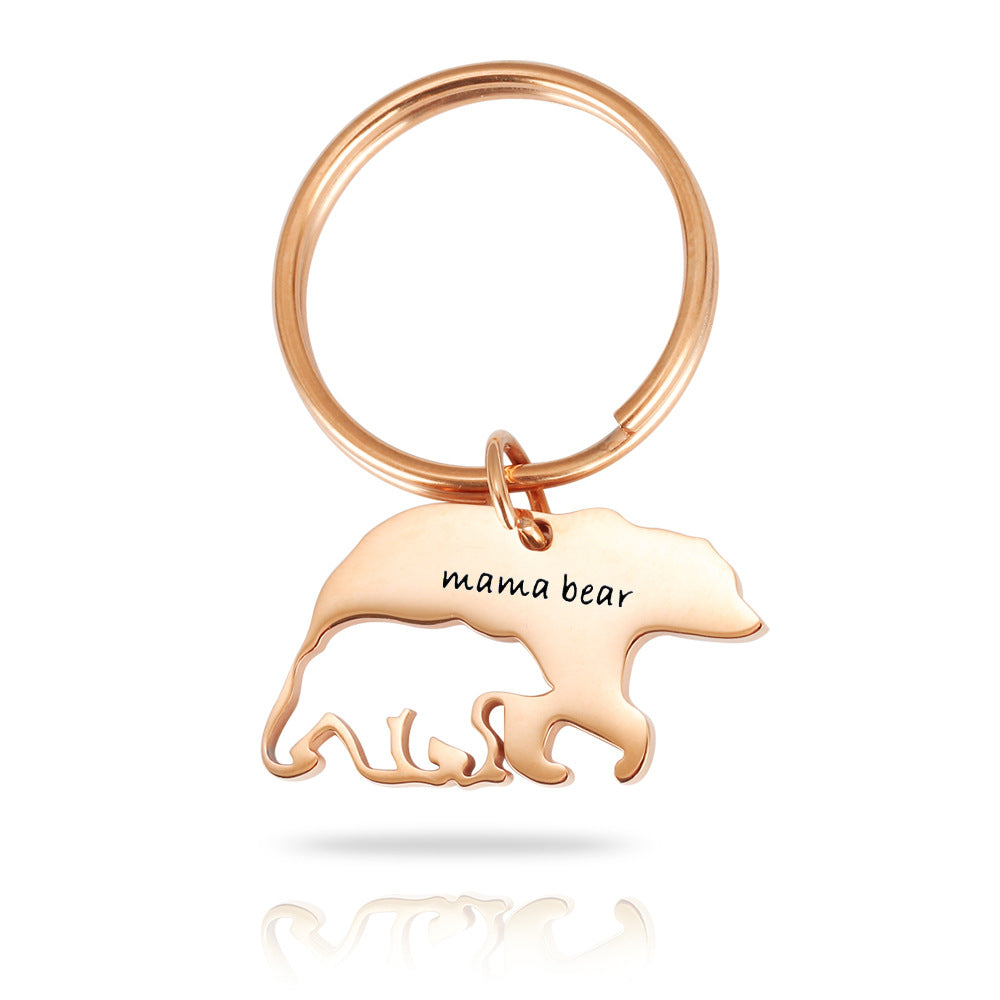 Mother's Day Stainless Steel Keychain - Mama Bear Gift LadyShow.Store