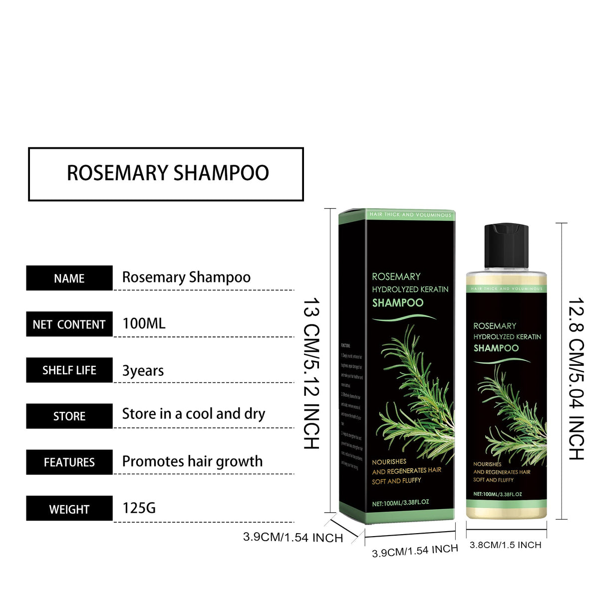 Rosemary Thickening Shampoo 1 00ml 1box Tri Light Beauty