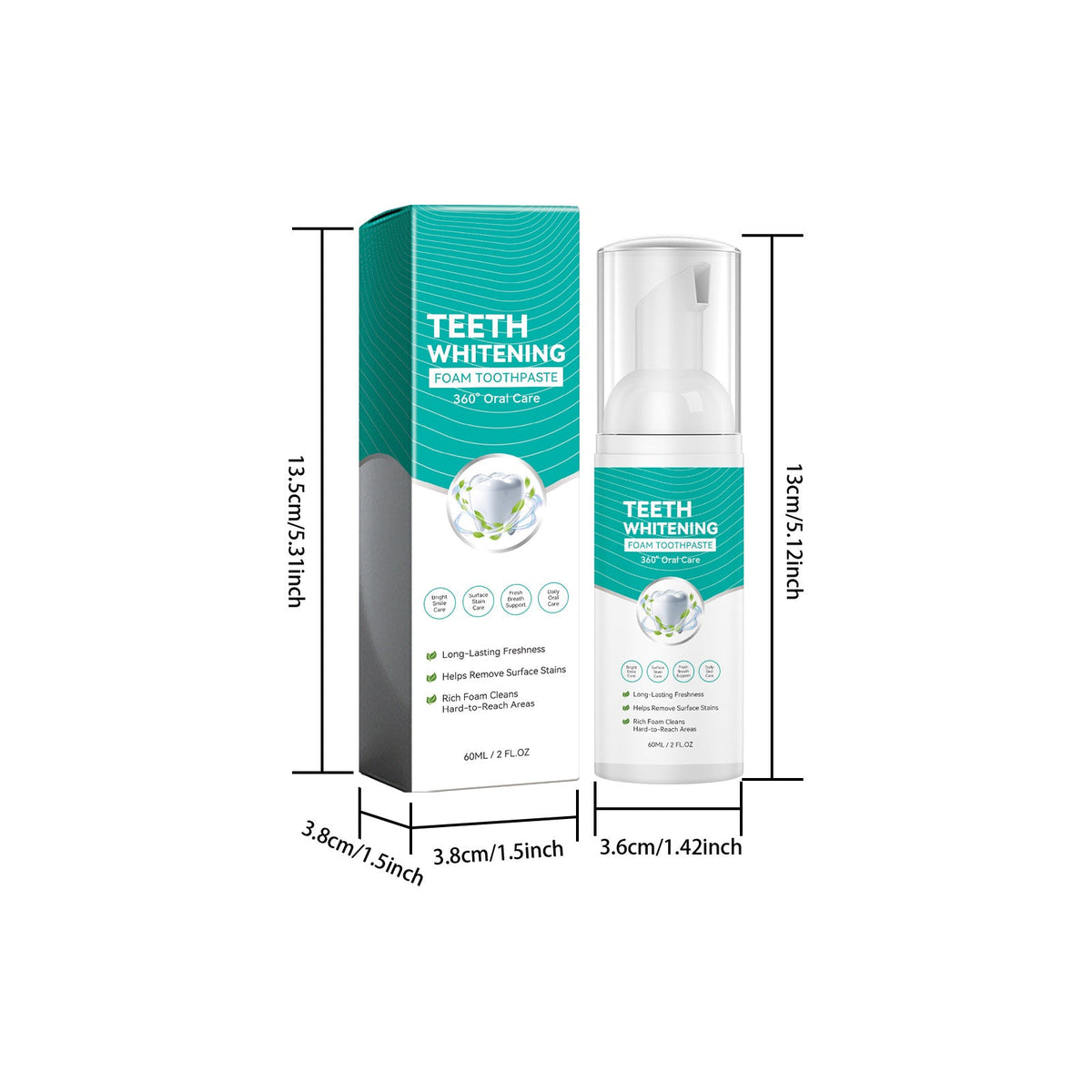 Whitening Foam Toothpaste 60ml 1box Tri Light Beauty
