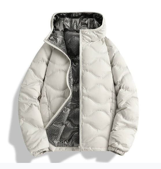 Men's Down Jacket Winter 90 White Duck Down Stand Collar Thickened Graphene Warm Jacket Coat Women LadyShow.Store