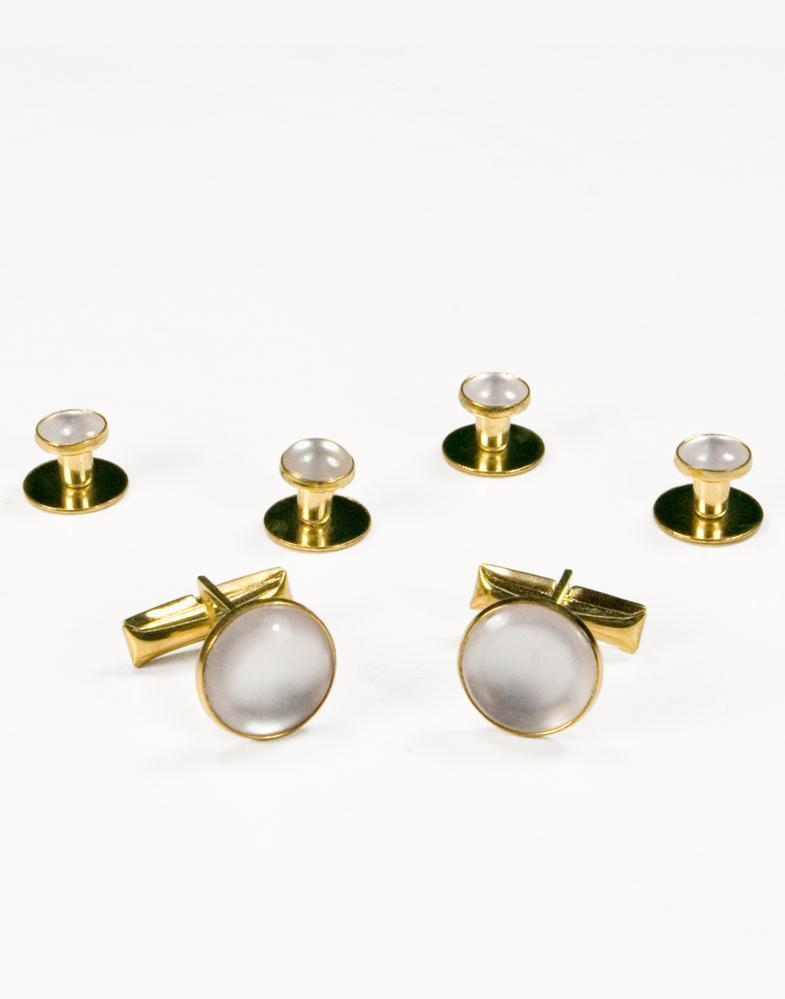 Basic Black with Gold Trim Studs and Cufflinks Set LuxuryLifeWay Online Store