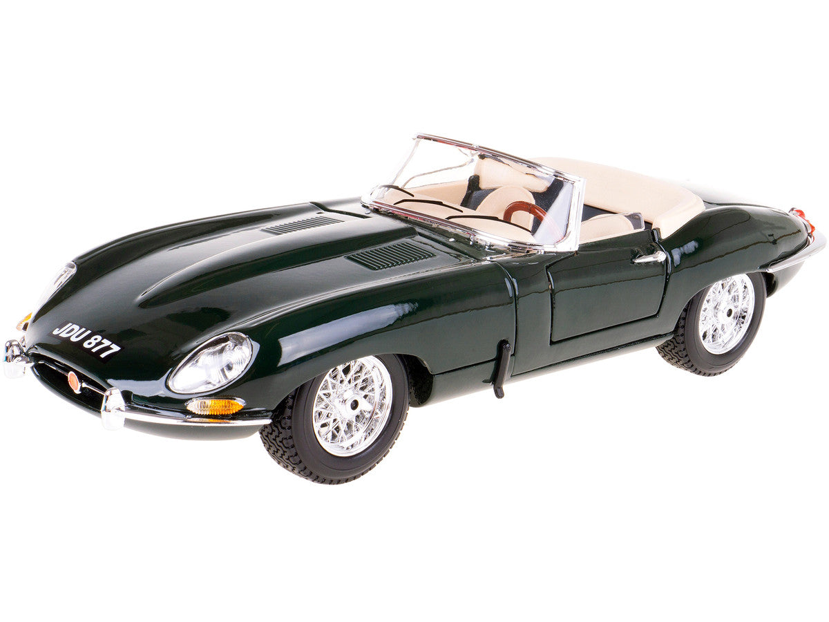 1961 Jaguar E Type Convertible Green 1/18 Diecast Model Car by Bburago LuxuryLifeWay Online Store