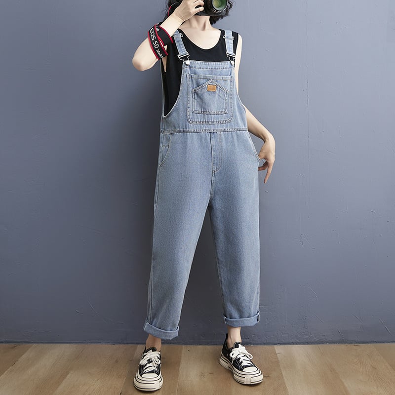Women's Real Wash Denim Overalls Pi-Mart