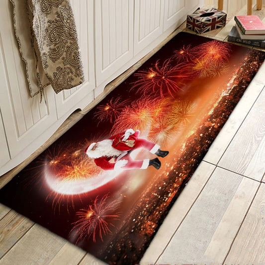 Santa Claus Flannel Absorbent Floor Mat