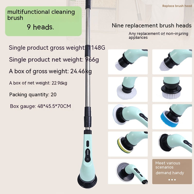 Multifunctional Household Wireless Electric Cleaning Brush Toilet Kitchen Retractable Nine-in-one Portable CJD2