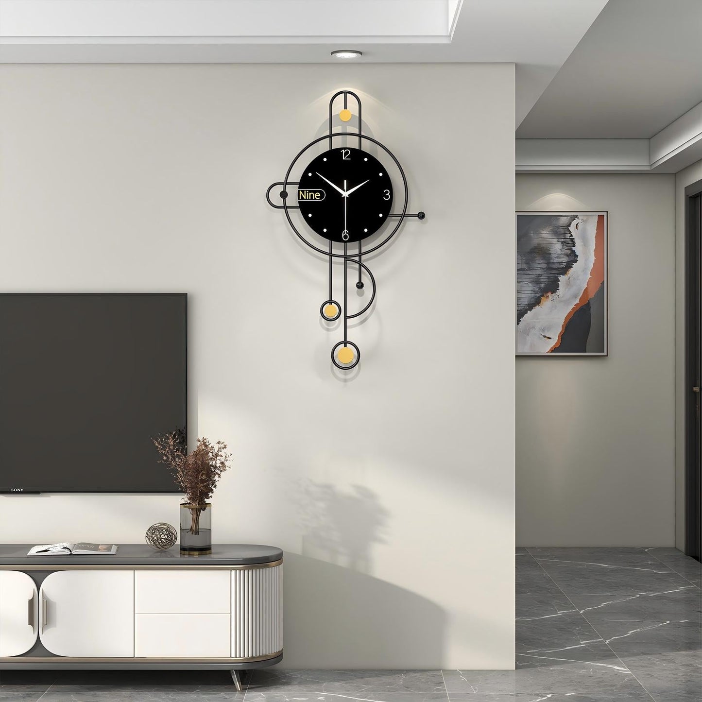 Modern Iron Wall Clock Metal Decorative Home Decor PearlNestDecor.com
