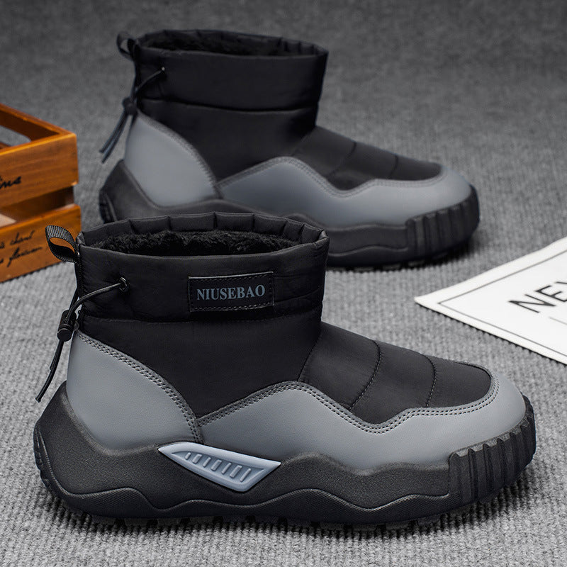 Warm Outdoor Casual Cotton Boots Stylish Mid-top Warm Men's Shoes Best YouTube Store