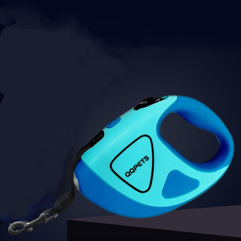 Pet Dog Automatic Retractable Fiber Leash Night Safety LED Shining Automatic Stretching Dog Hand Holding Rope Pet Supplies Pets Fashion