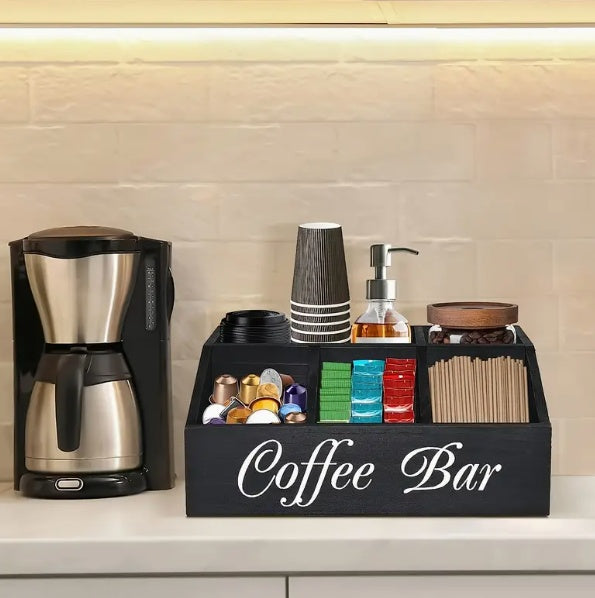 Coffee Bar Organizer - Rustic Wooden Nespresso Pod Holder, Declutter Your Kitchen Countertop or Office LadyShow.Store
