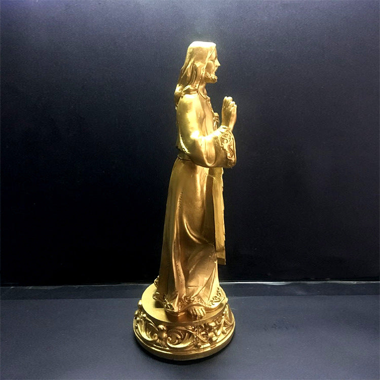 Bright Gold Jesus Mercy Sculpture Catholic PearlNestDecor.com