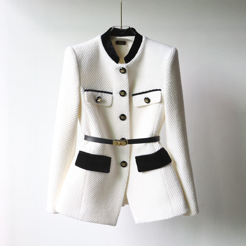 Mid-length Waist Slimming Overcoat Shoulder Women's Clothing Best YouTube Store