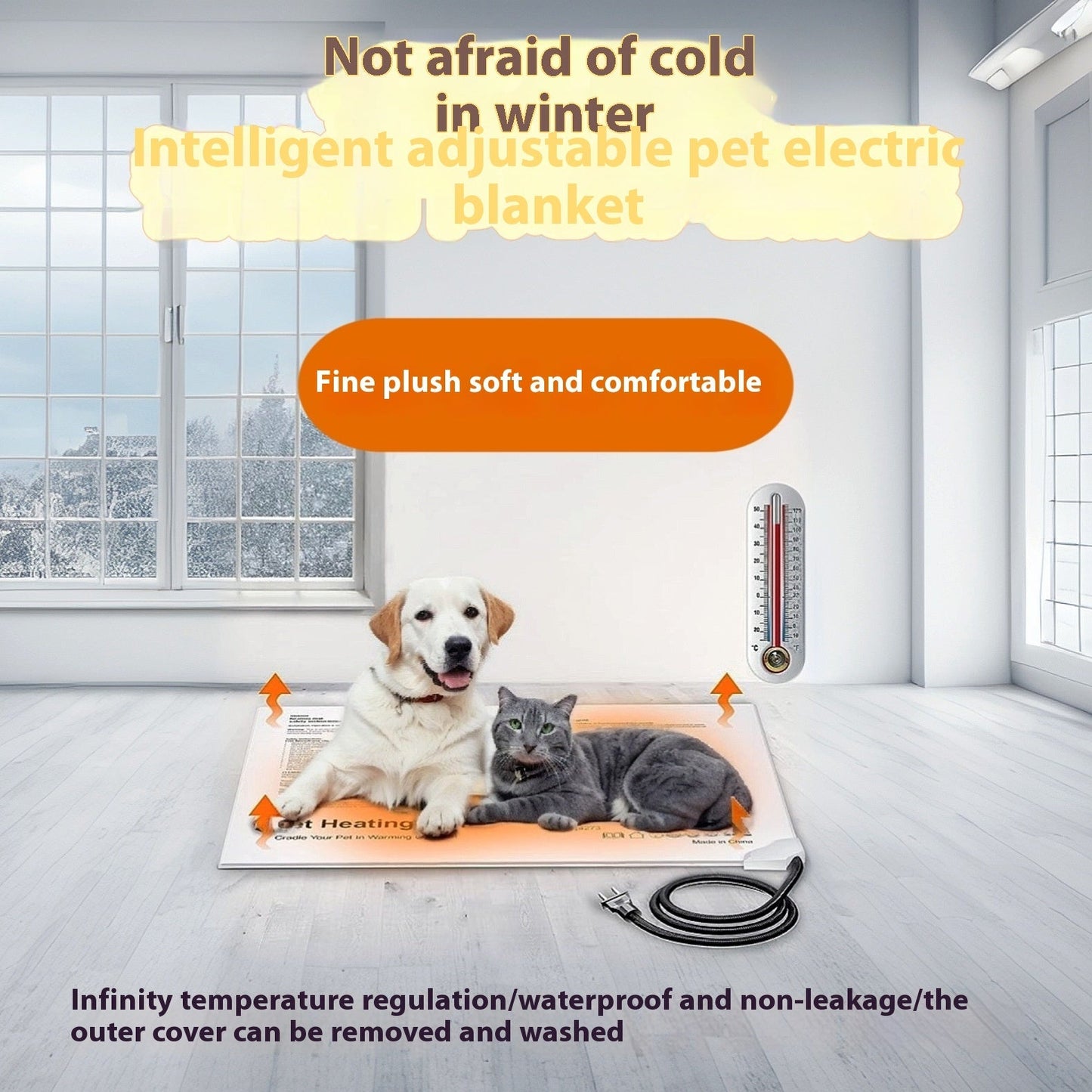 Winter Home Outdoor Thick Dogs And Cats Pet Electric Blanket Pets Fashion