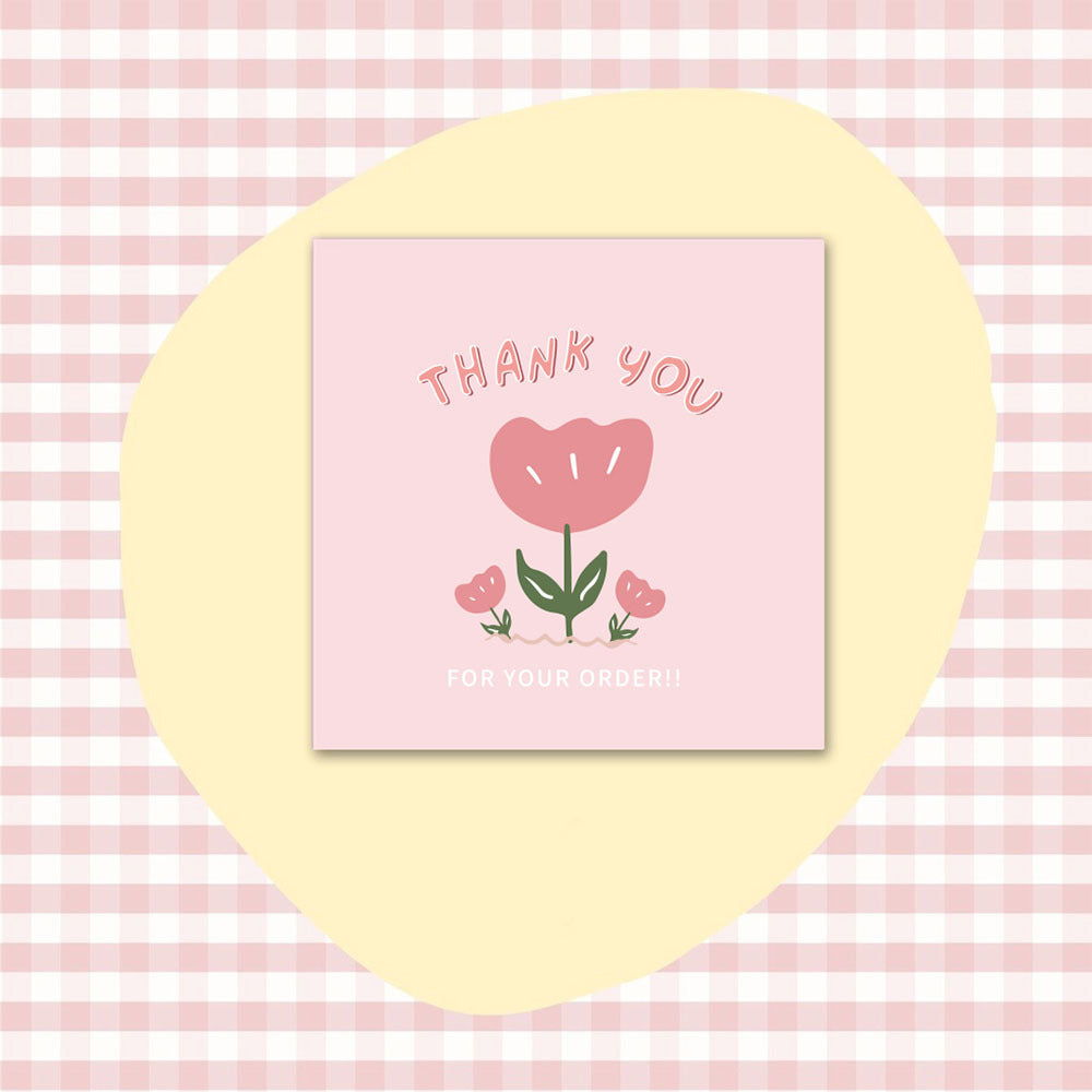 50 PcsPack Square Simple Thank-you Card Coated Paper Business Cards LadyShow.Store