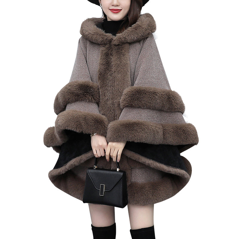 Fashionable Warm Hooded Cape Coat Lady Best YouTube Store