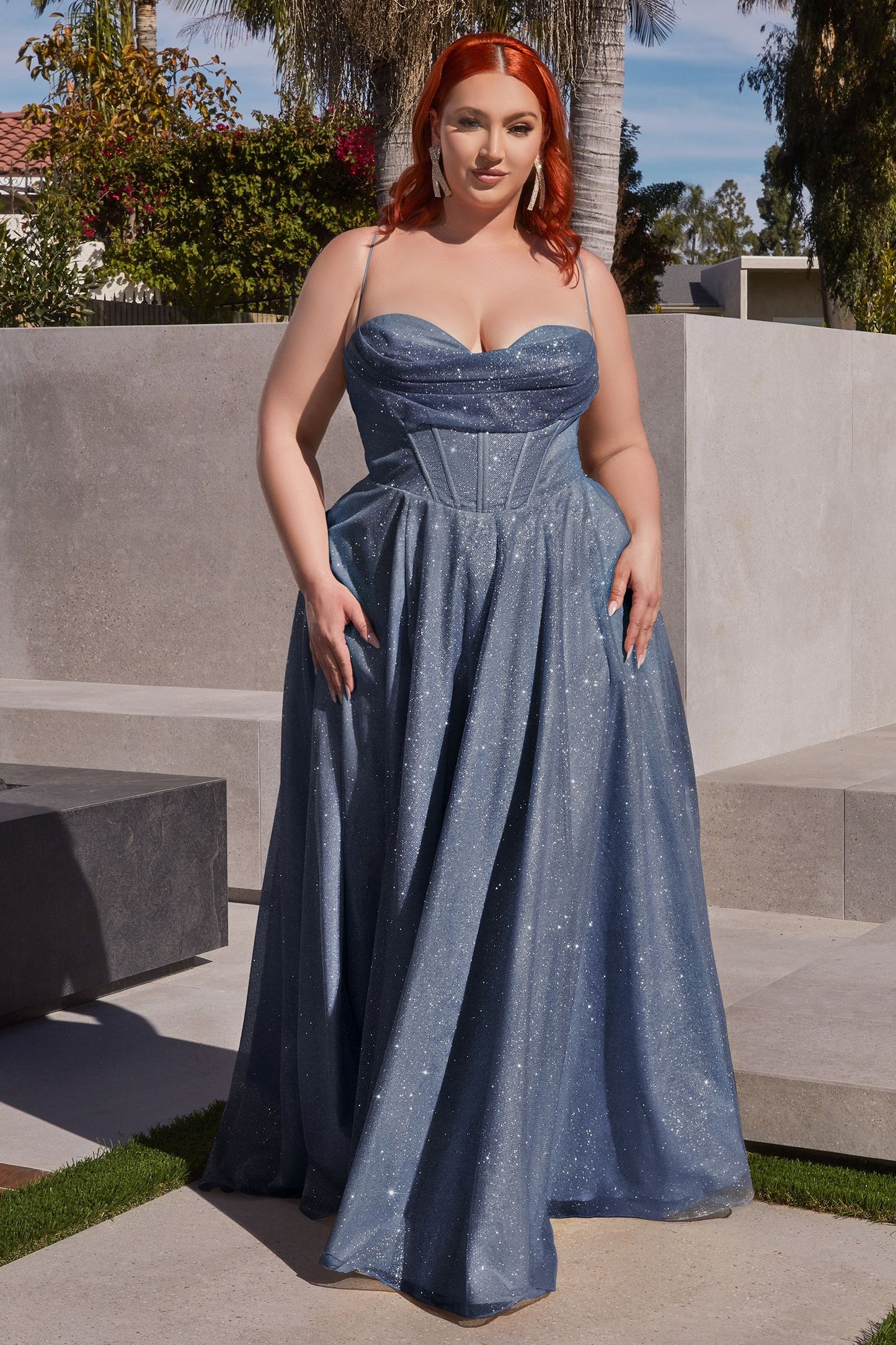 Glitter A-Line Gown Curve LuxuryLifeWay Online Store