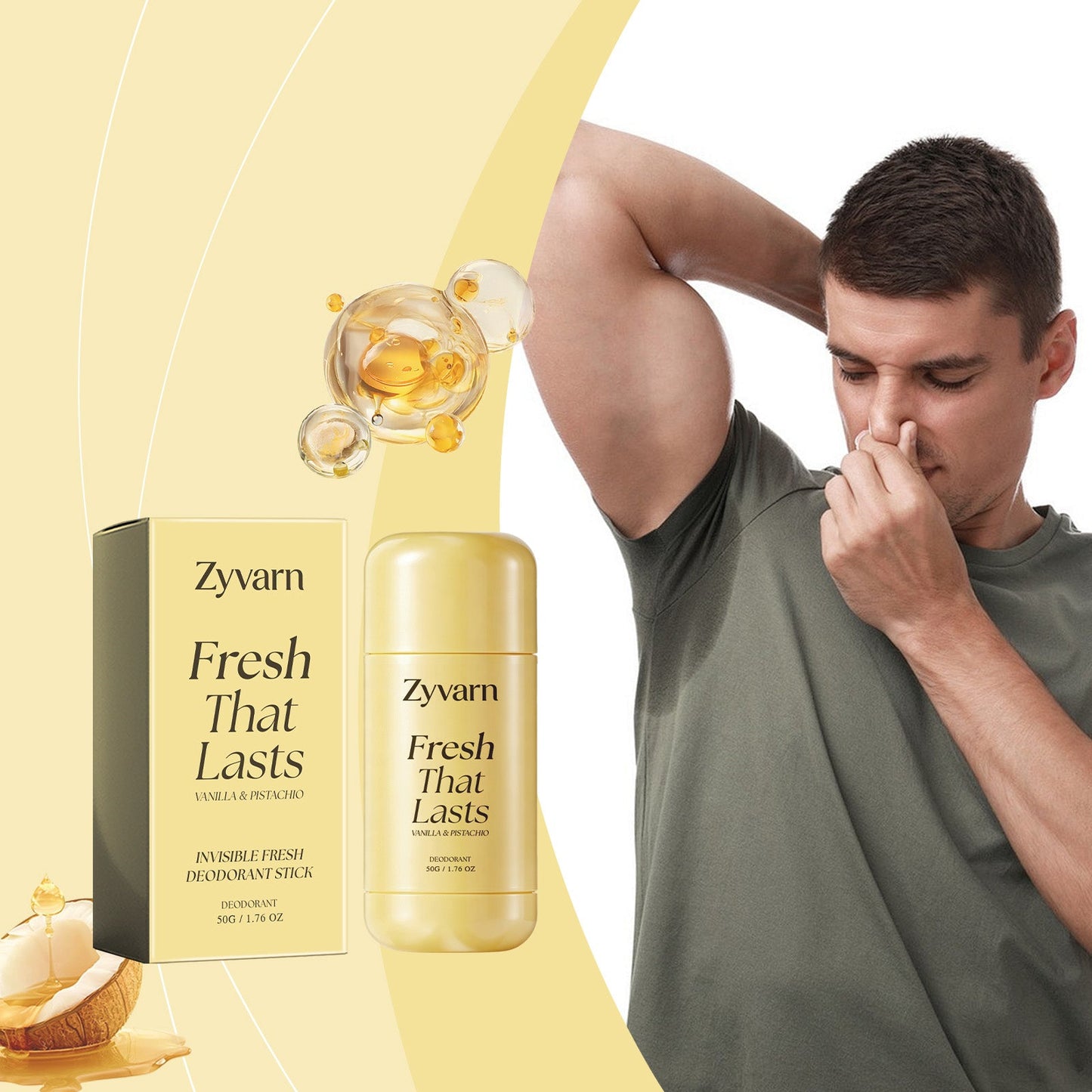 Zyvarn Invisible Deodorant Stick 50g Tri Light Beauty