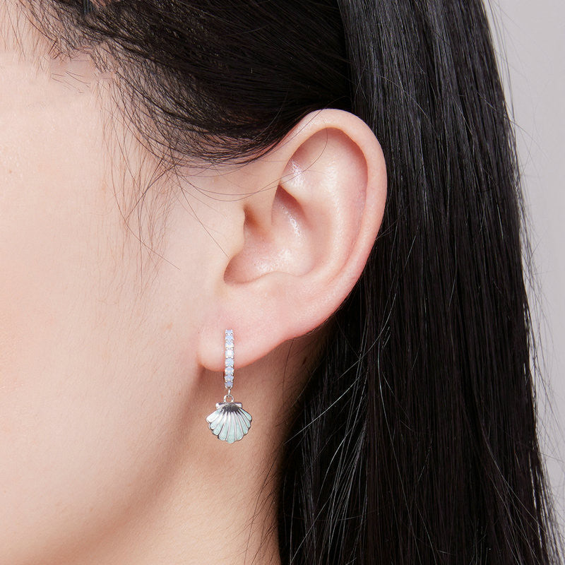 Shell Nano S925 Silver Earrings LadyShow.Store