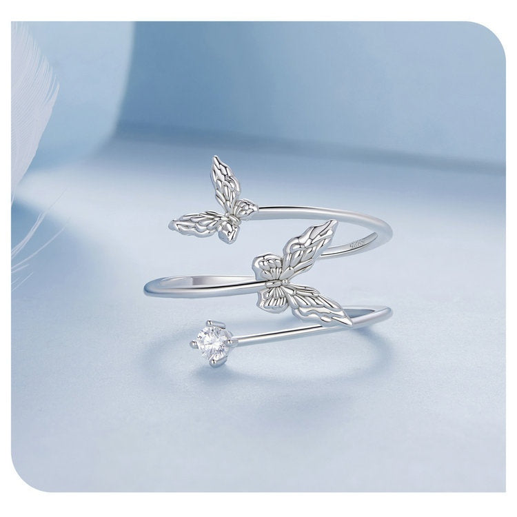Exquisite Butterfly Multi-layer Open Ring