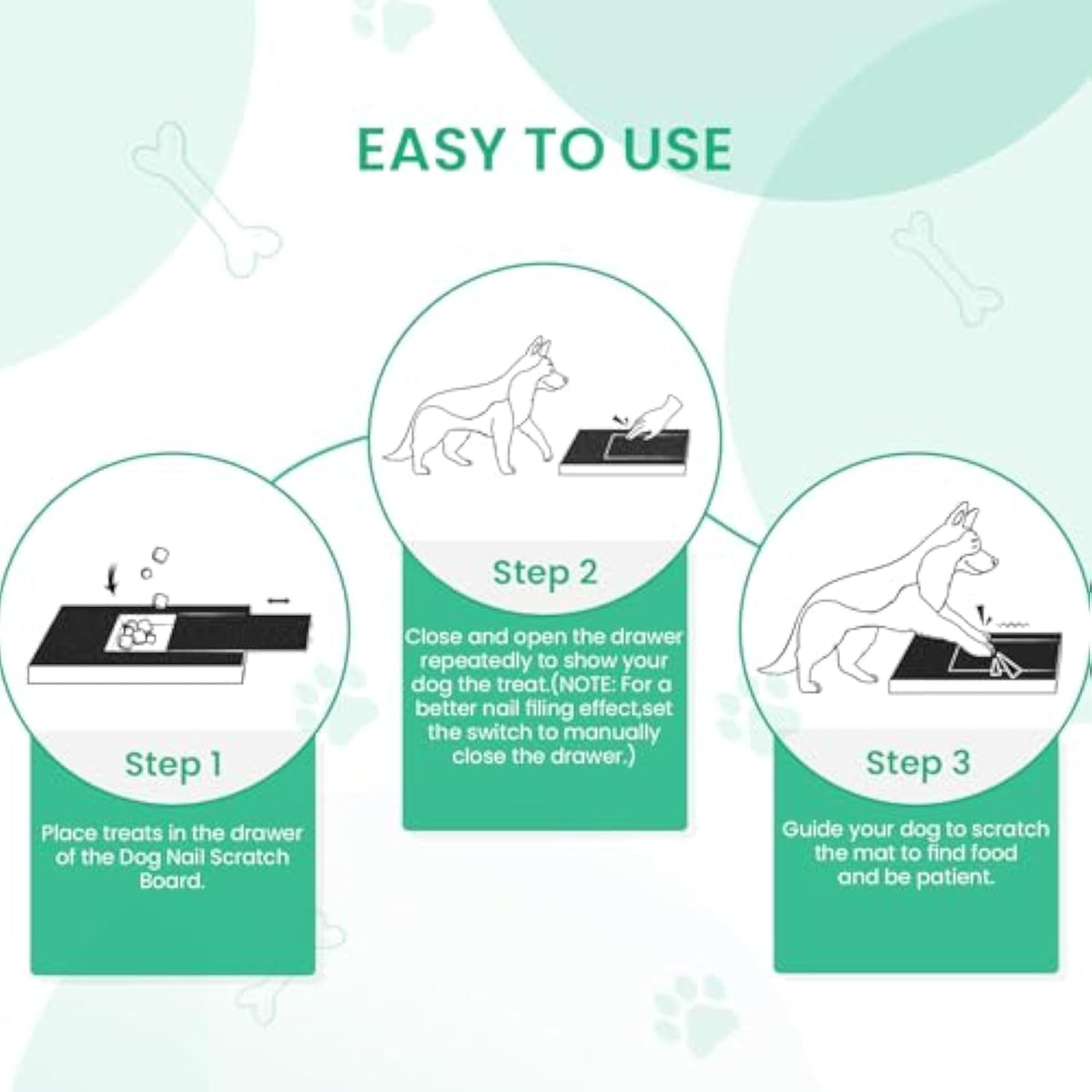 Dog Nail Scratch Board, Dog File Board Dog Nail Grinder Board Scratch Pad For Nails With Treat Box Pets Nails Trimming For All Dog Sizes Pets Fashion