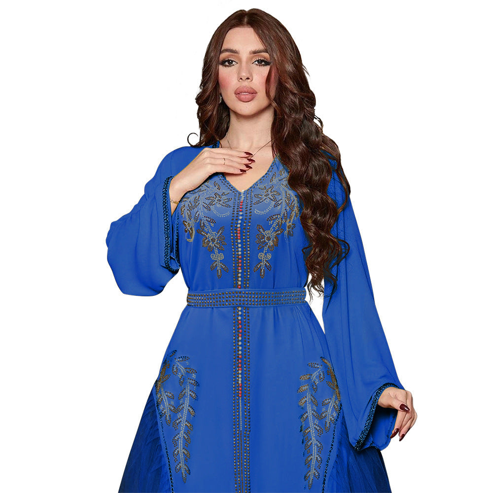 Middle East Diamond Beaded Dress Dress Women NorixaFashion.com