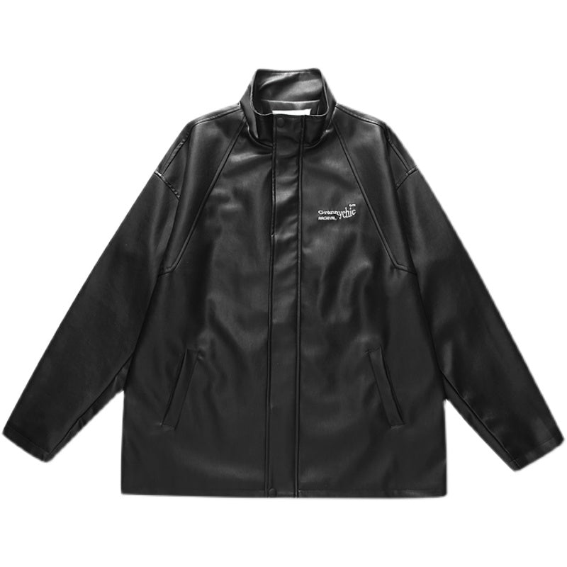 Pu Leather Men's And Women's Casual All-match Trendy Ins Jacket Best YouTube Store