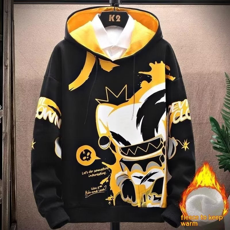 Anime Fleece-lined Thickened Hooded Sweatshirt LadyShow.Store