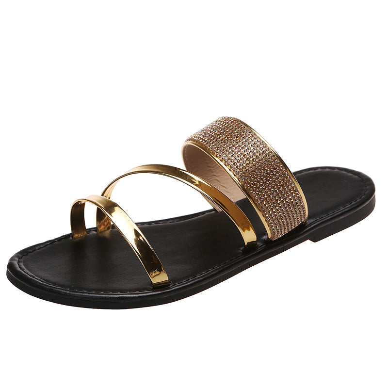 One Word Cool Women's Fashion Rhinestone Outdoor Breathable Casual Sandals LadyShow.Store
