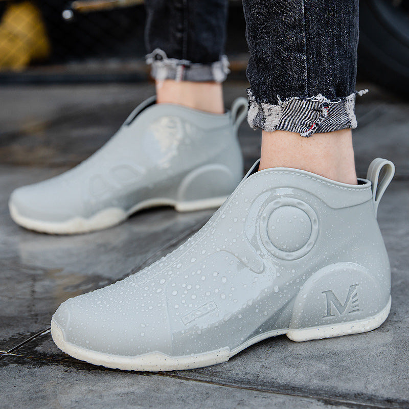 Motorcycle Rain Boots Men's Summer Youth Outdoor Non-slip Wading Shoes Fashion Low Top Flat Work Shoes Rubber Shoes LuxuryLifeWay Online Store