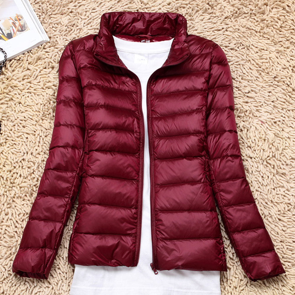 Women's Lightweight Short Stand Collar Down Jacket CJD