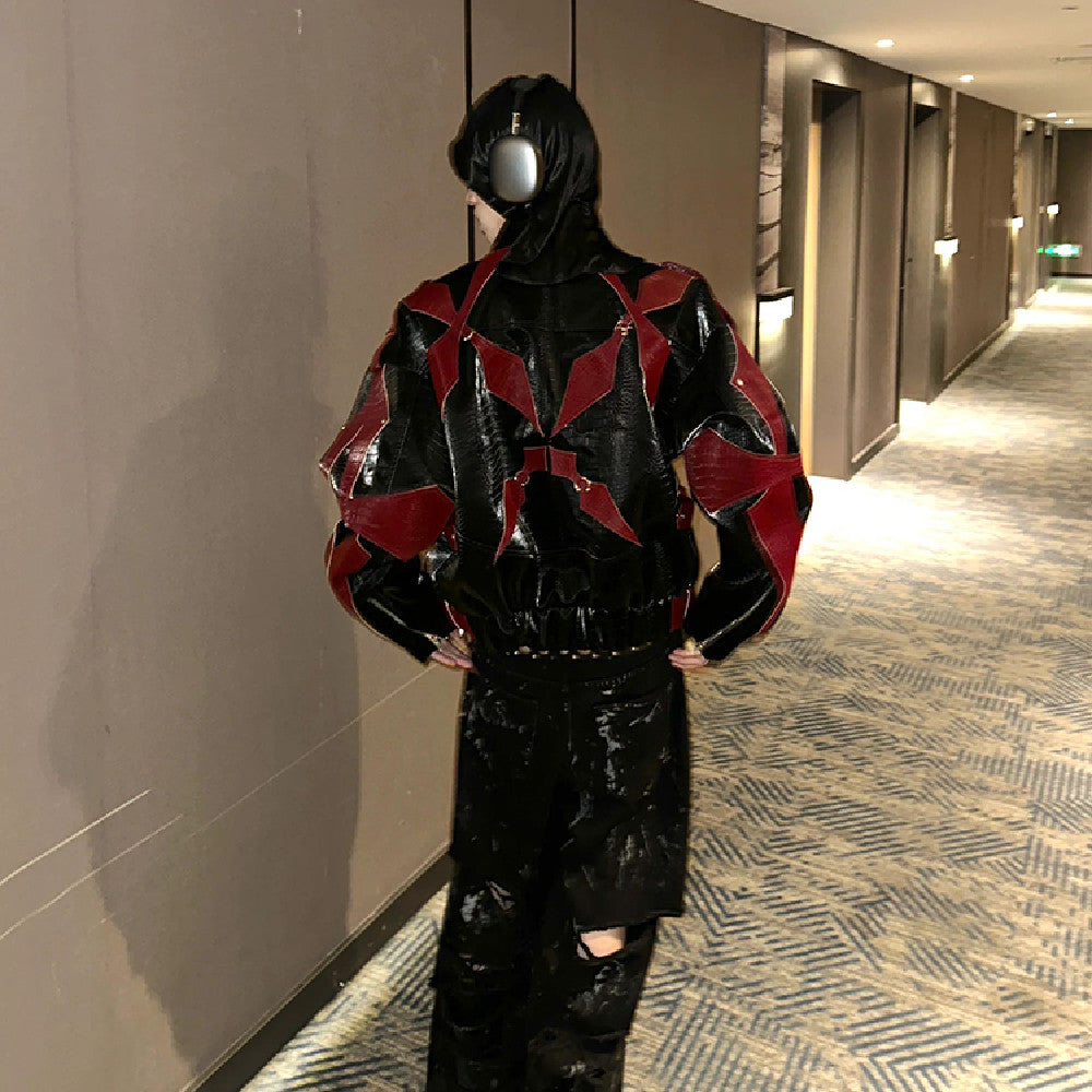 Retro Contrasting Color Patchwork Jacket Best YouTube Store
