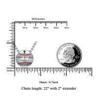 Baseball Necklace 925 Sterling Silver Pendant Necklaces Charm Pendants LadyShow.Store